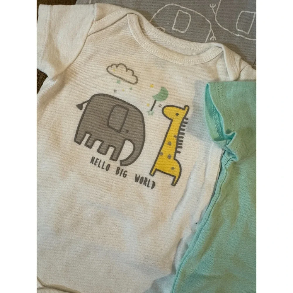 Gerber Baby Boy Onesies Tee Shirts 0/3 Months‎ Bodysuits Elephant Short Sleeved